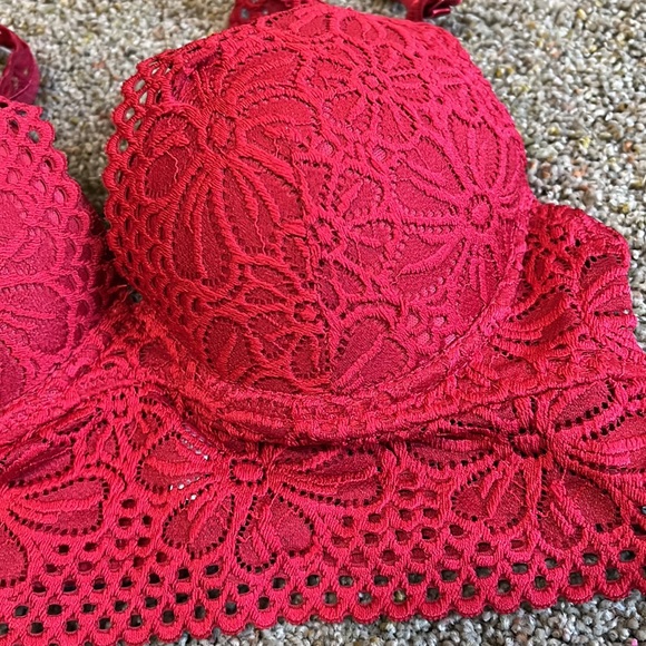 Red lace push up bra size S - Picture 2 of 14